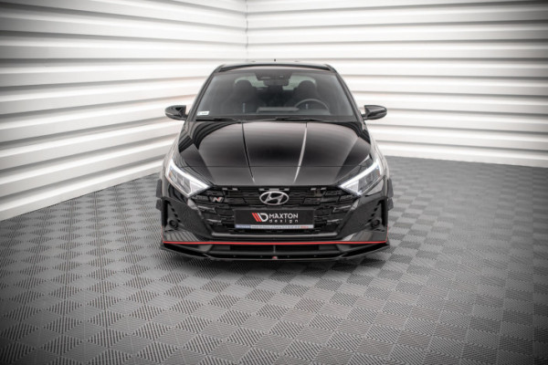 Cup Spoilerlippe Front Ansatz V.3 für Hyundai I20 N Mk3 Schwarz Glanz